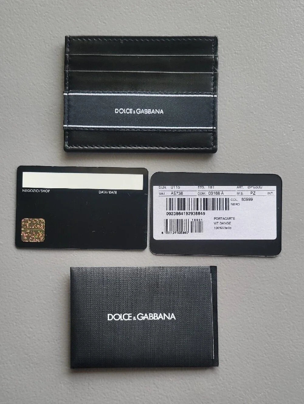 Dolce & Gabbana Black Calfskin Leather Card Holder